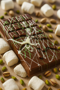 'Fluff It Up!' Mallow Fluff, Pistachio & Knafeh Chocolate Bar