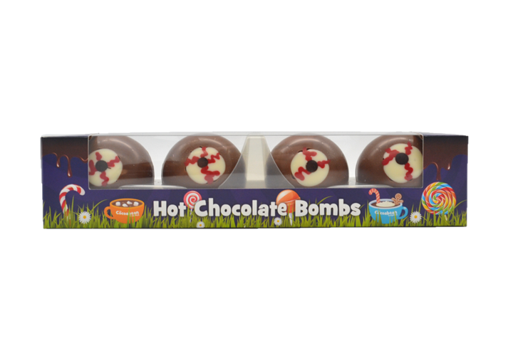 hot chocolate bombs with eyeball decoration